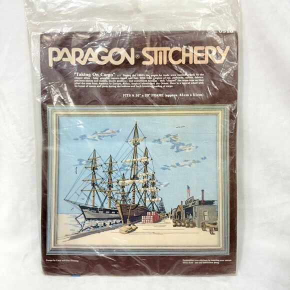 Vintage Paragon Stitchery Creative Crewel Stamped Needlecraft Kit Sealed (1980) - Picture 1 of 6